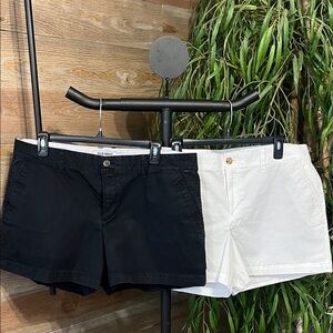 Set of 2 pair Old Navy chino shorts. White. Black. Both size 14